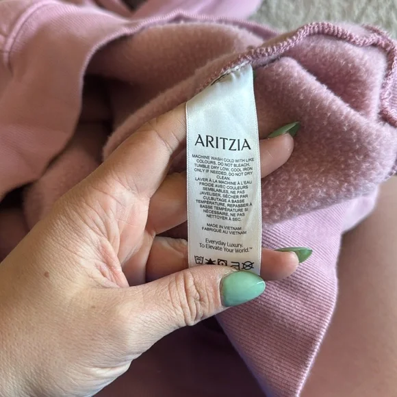 Aritzia Terry Sweatfleece Mega Raglan Hoodie Tart Pink Medium - Picture 7 of 9